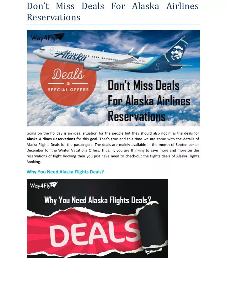 don t miss deals for alaska airlines reservations