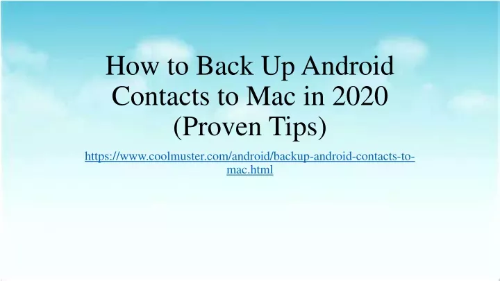 how to back up android contacts to mac in 2020 proven tips