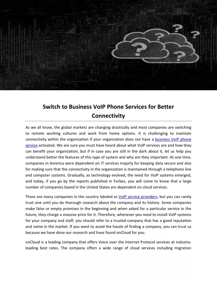 switch to business voip phone services for better