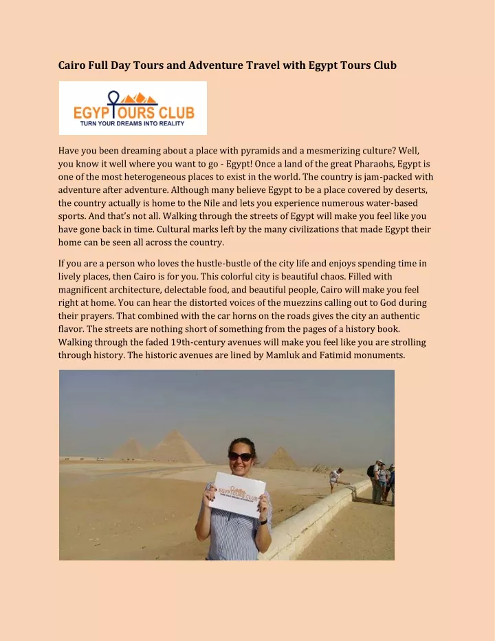 cairo full day tours and adventure travel with