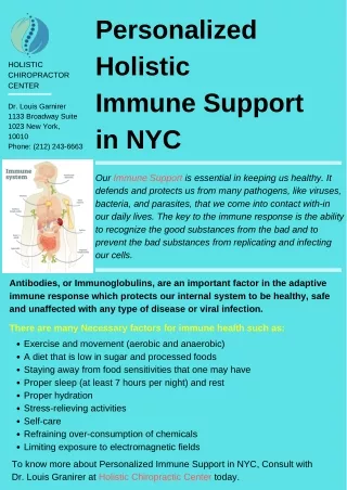 Personalized Holistic Immune Support in NYC