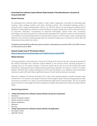 automated fare collection system market global