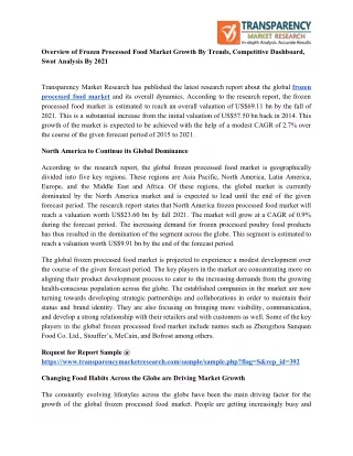 overview of frozen processed food market growth