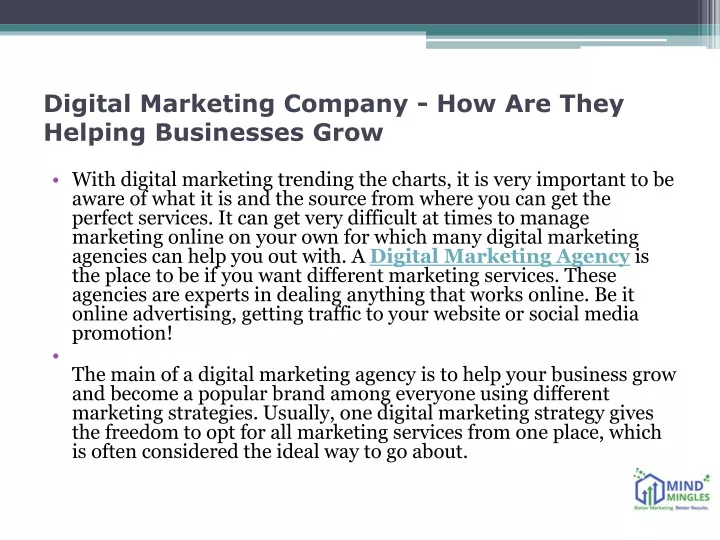 digital marketing company how are they helping businesses grow