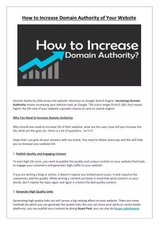 how to increase domain authority of your website