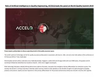 role of artificial intelligence in quality