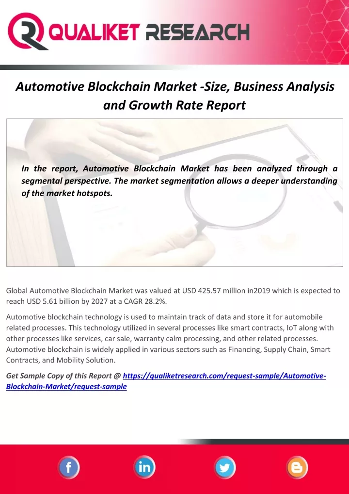 automotive blockchain market size business