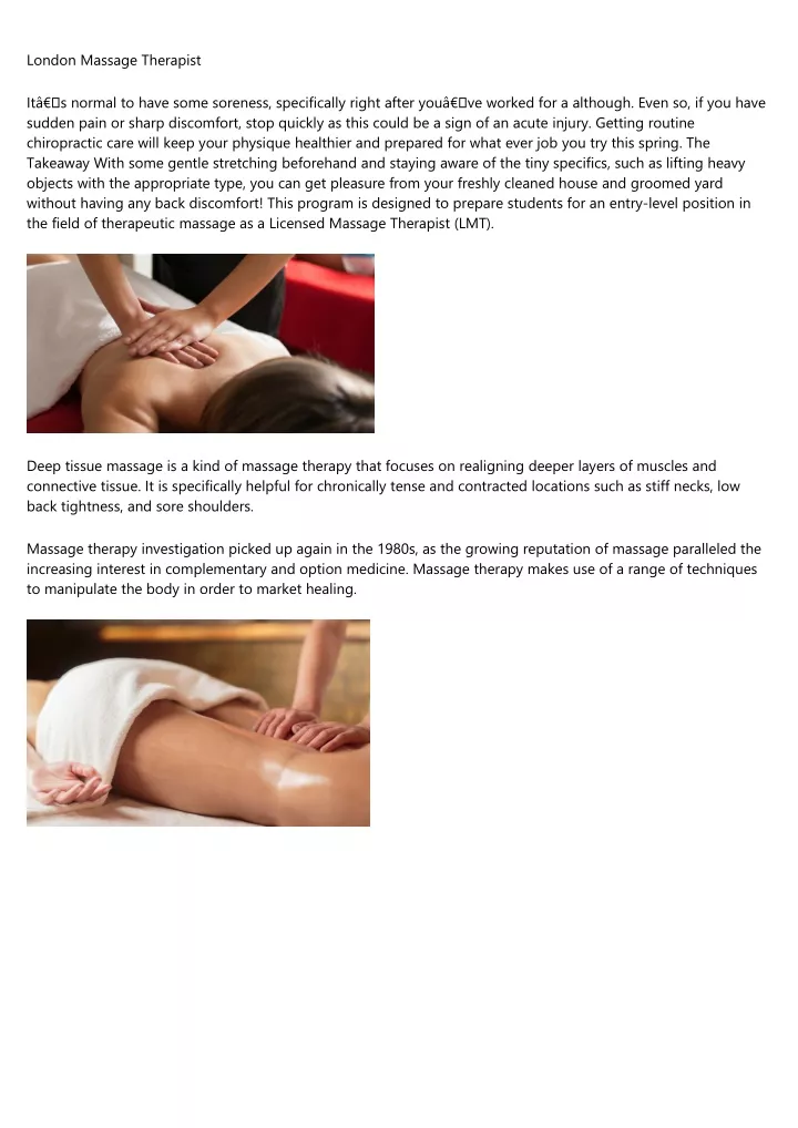 london massage therapist