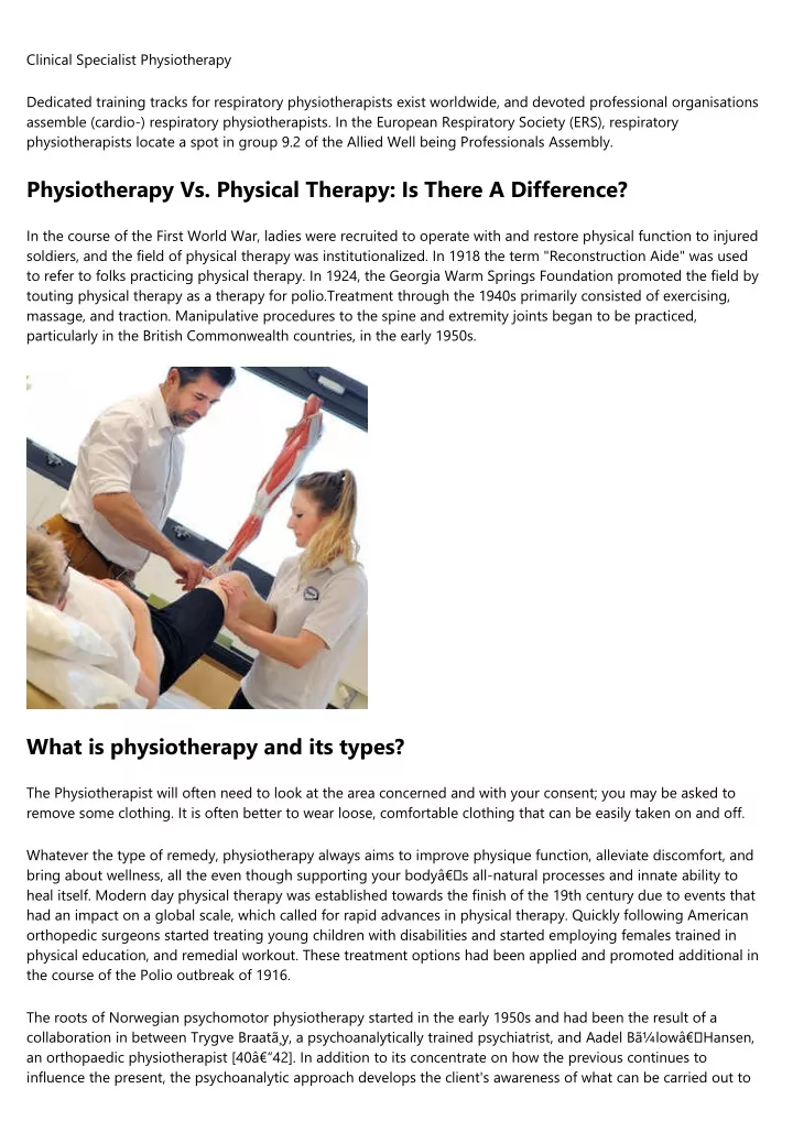 clinical specialist physiotherapy