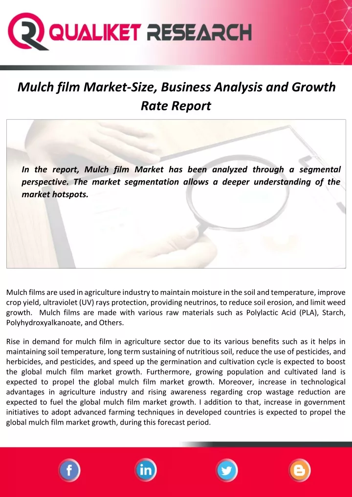 mulch film market size business analysis