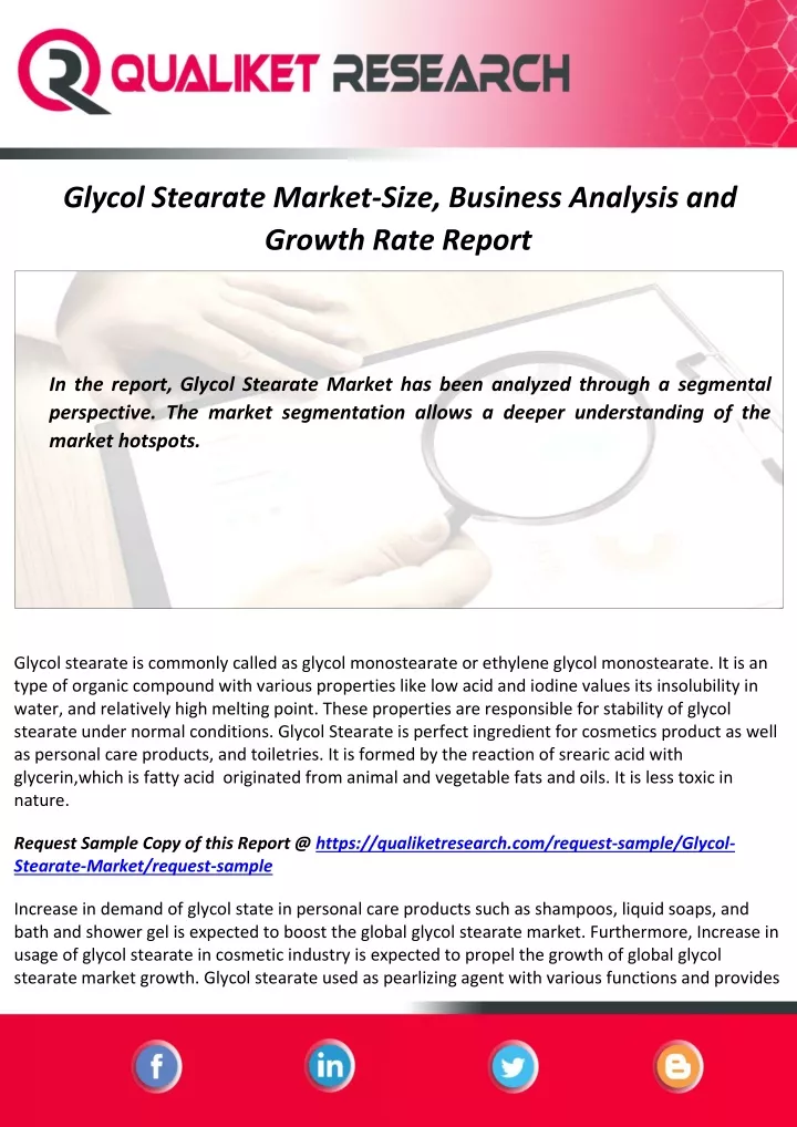 glycol stearate market size business analysis
