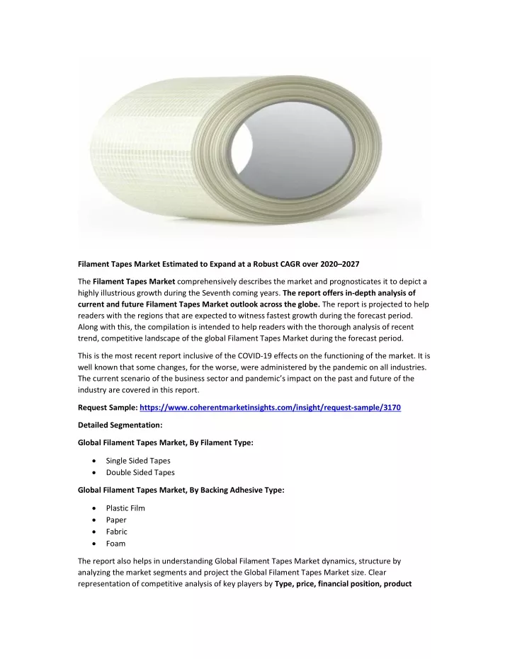 filament tapes market estimated to expand