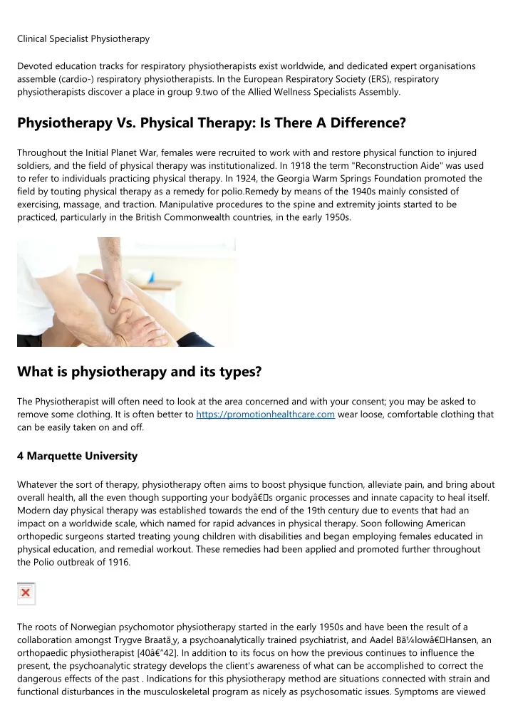 clinical specialist physiotherapy