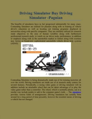 Driving Simulator Buy Driving Simulator -Pagnian