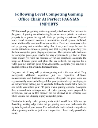 Following Level Competing Gaming Office Chair at perfect PAGNIAN IMPORTS