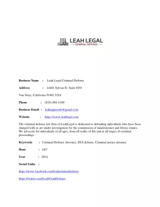 Leah Legal Criminal Defense