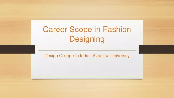 career scope in fashion designing