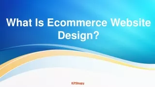what is ecommerce website design