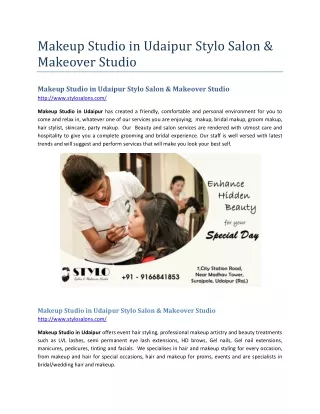Makeup Studio in Udaipur Stylo Salon & Makeover Studio