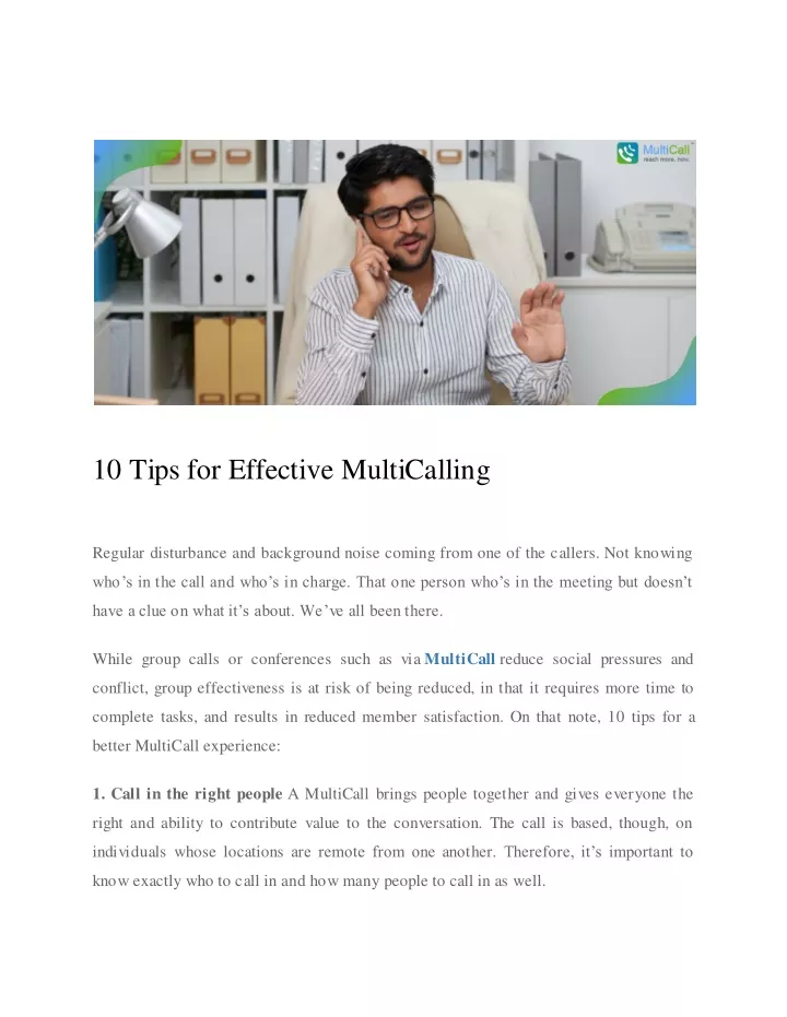 10 tips for effective multicalling