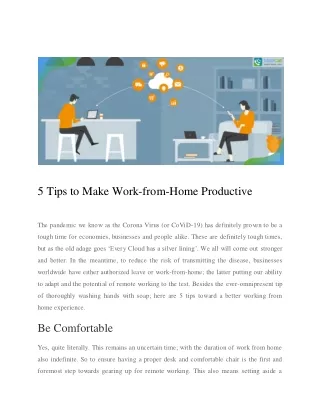 5 tips to make work from home productive