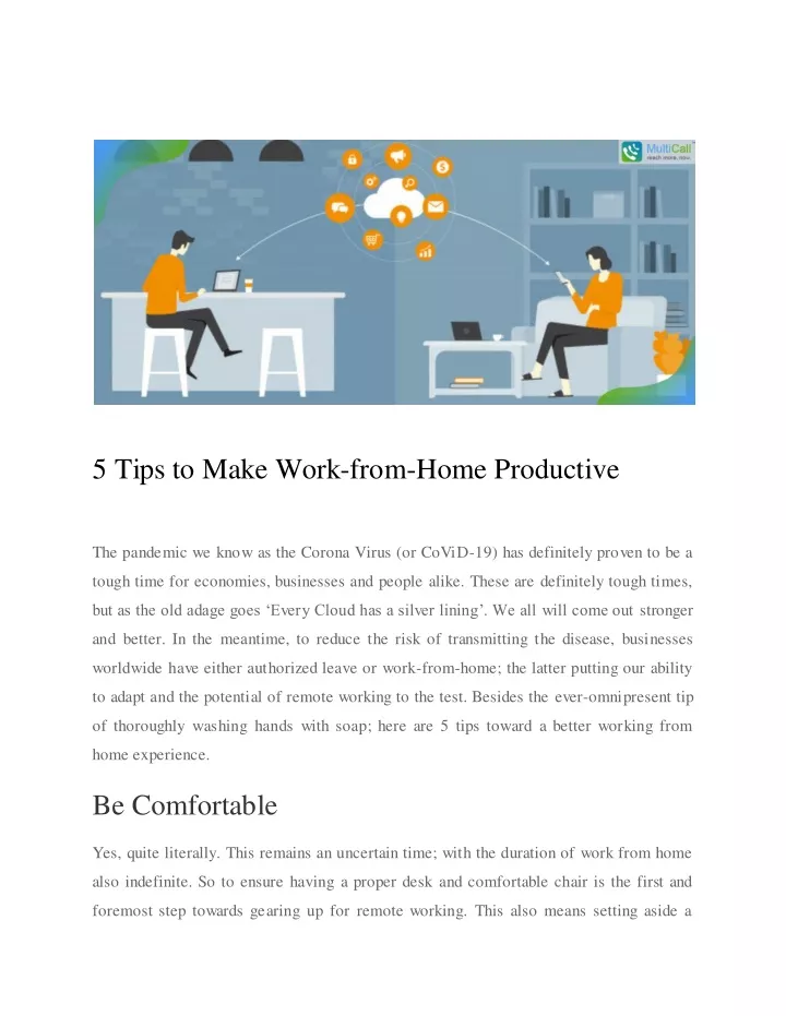 5 tips to make work from home productive