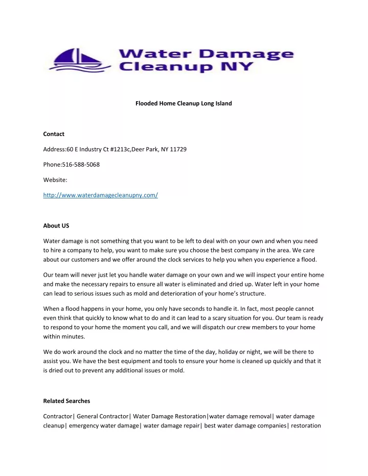 flooded home cleanup long island