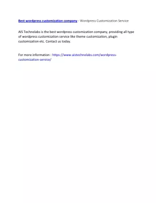 best wordpress customization company wordpress