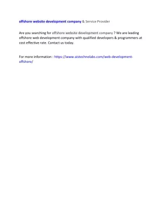offshore website development company service