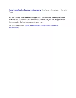 xamarin application development company hire