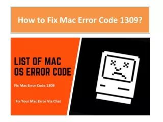 Methods to Fix Mac Error Code 1309
