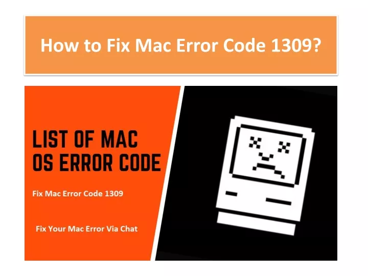 how to fix mac error code 1309