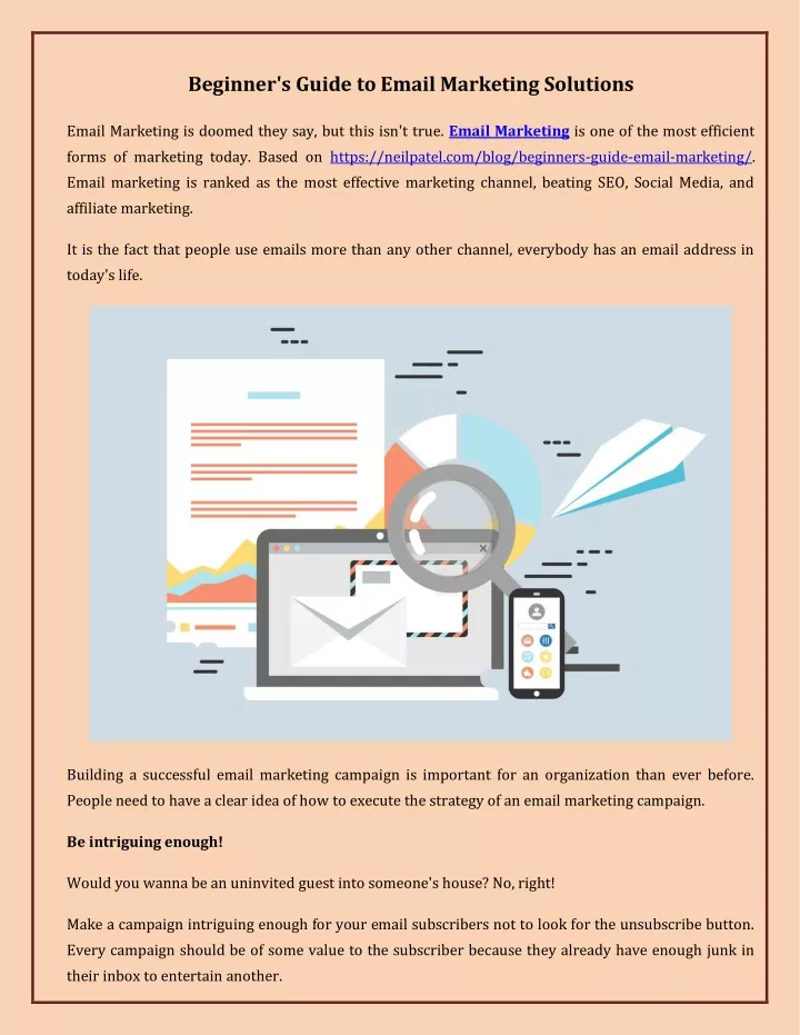 beginner s guide to email marketing solutions