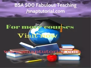 BSA 500 Fabulous Teaching / snaptutorial.com
