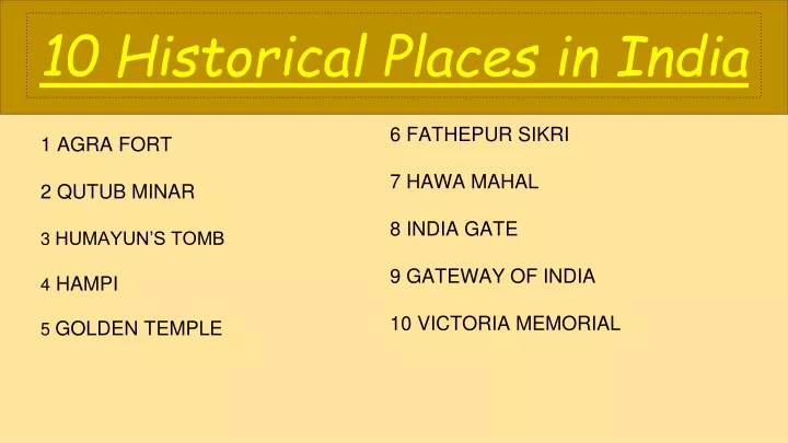 10 historical places in india