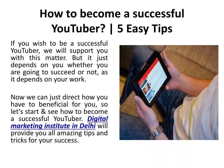how to become a successful youtuber 5 easy tips
