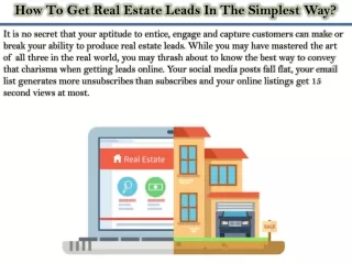 how to get real estate leads in the simplest way