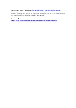 recruitment agency singapore the best singapore