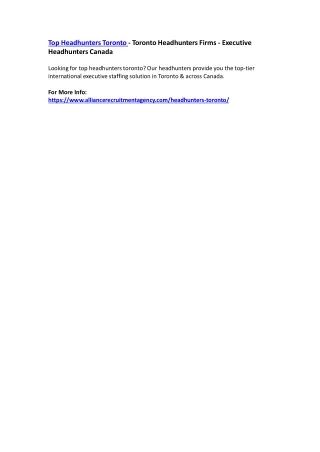 top headhunters toronto toronto headhunters firms