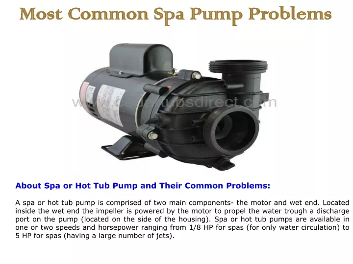 most common spa pump problems