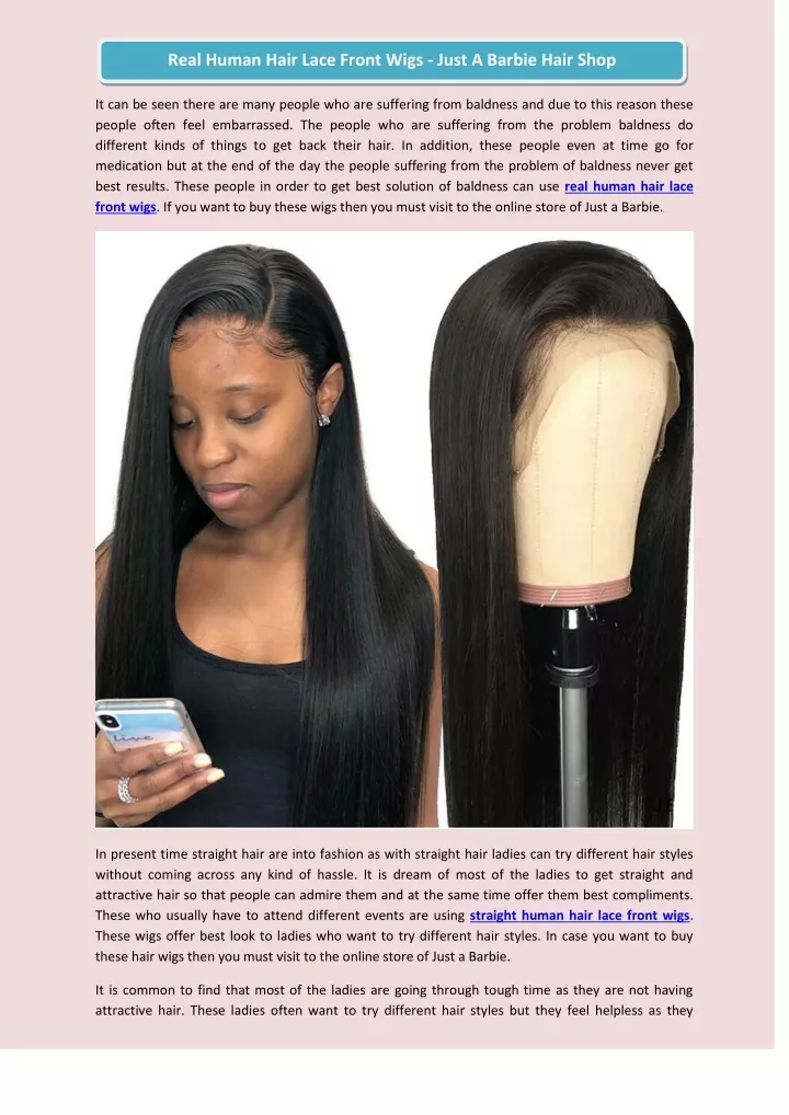 real human hair lace front wigs just a barbie