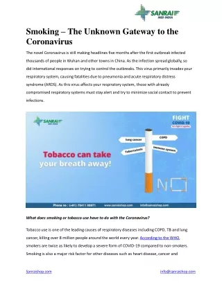 smoking the unknown gateway to the coronavirus