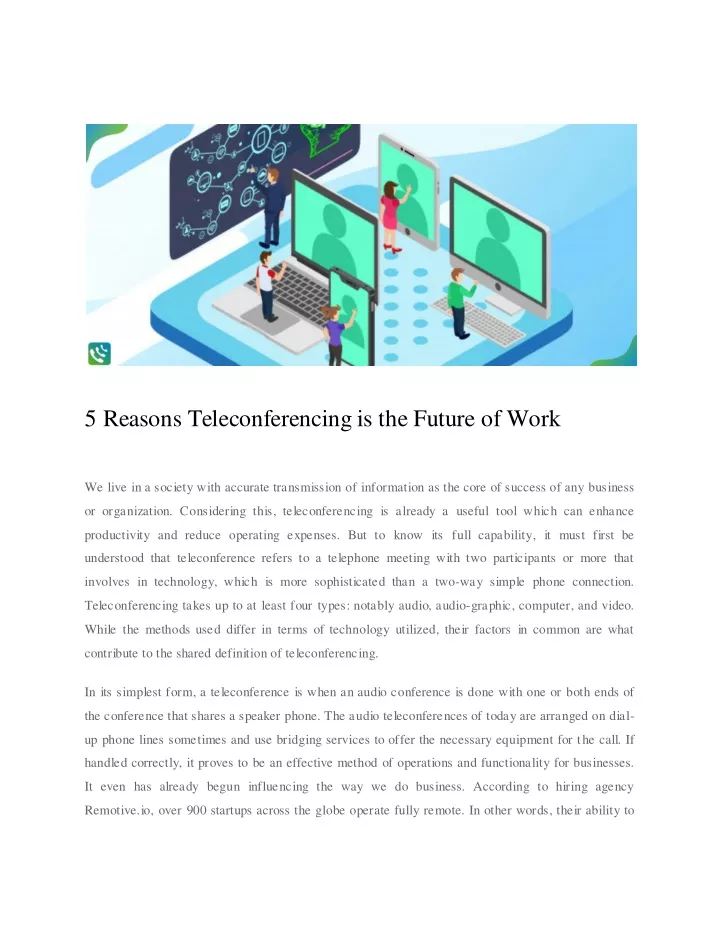5 reasons teleconferencing is the future of work