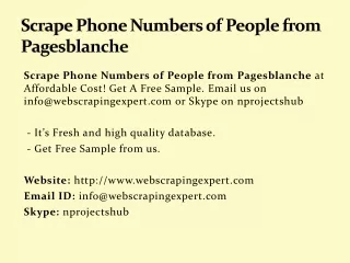 scrape phone numbers of people from pagesblanche