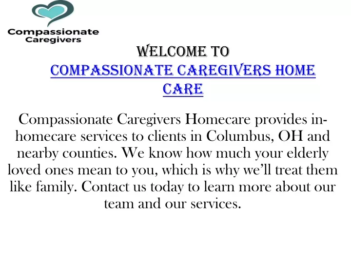 welcome to compassionate caregivers home care