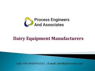 Dairy Equipment Manufacturers