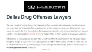 Dallas Drug Offenses Lawyers
