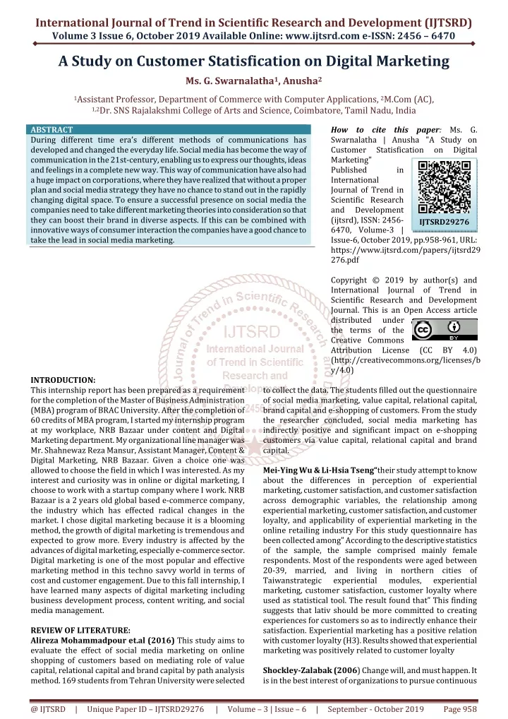 international journal of trend in scientific