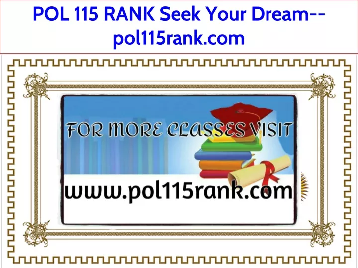 pol 115 rank seek your dream pol115rank com