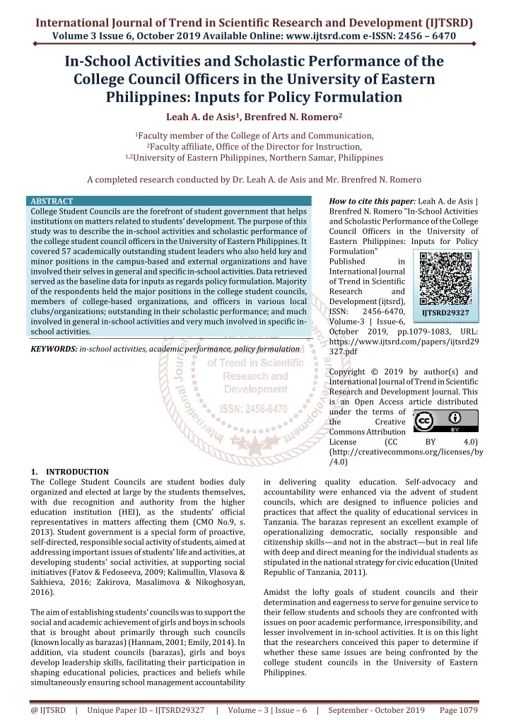 international journal of trend in scientific